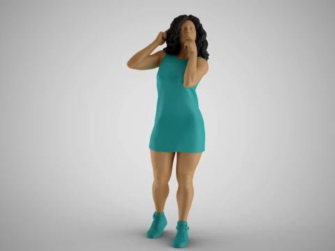Fille utilisant son cerveau Modèles 3D en vedette