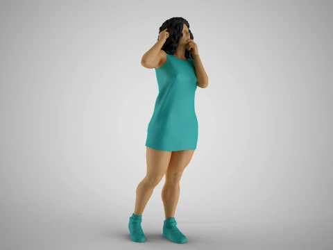 Girl Using her Brain 3D Print Model
