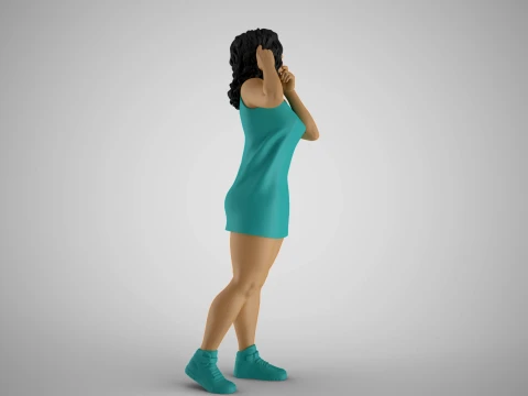Girl Using her Brain 3D Print Model