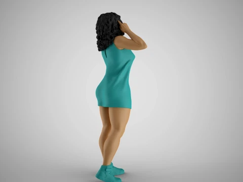 Girl Using her Brain 3D Print Model