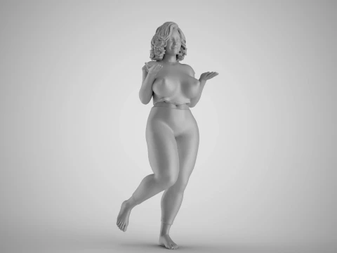 Girl Holding Empty Hands 3D Print Model
