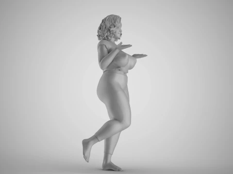 Girl Holding Empty Hands 3D Print Model