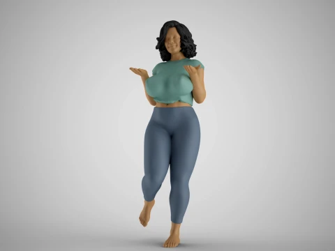 Girl Holding Empty Hands 3D Print Model