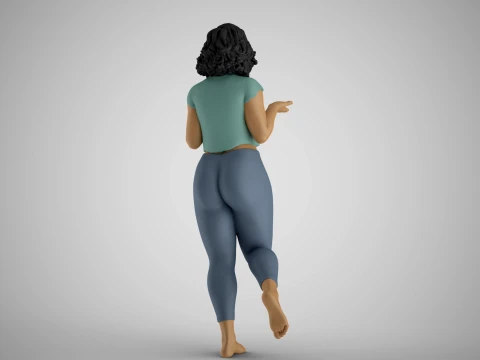 Girl Holding Empty Hands 3D Print Model