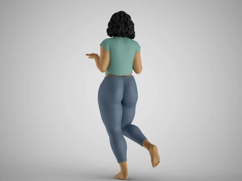 Girl Holding Empty Hands 3D Print Model