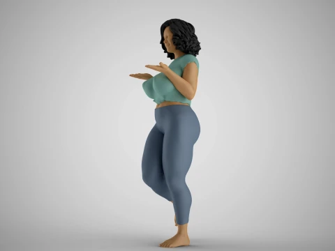 Girl Holding Empty Hands 3D Print Model