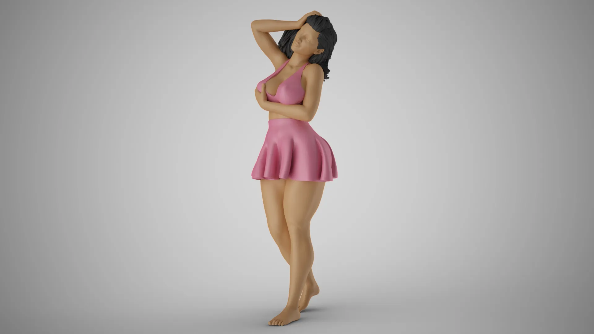 Pampered Girl 2 3D Print Model .c4d .max .obj .3ds .fbx .stl .blend 
