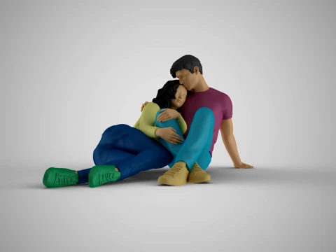 Parktaki Aşıklar 3D Baskı Modeli