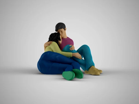 Lovers in the Park 3D Print Model