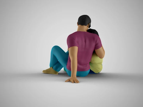 Lovers in the Park 3D Print Model