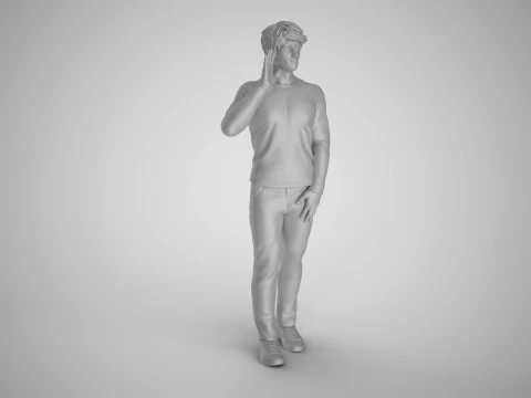 Man Farewelling 3D Print Model