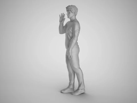 Man Farewelling 3D Print Model