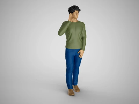 Man Farewelling 3D Print Model
