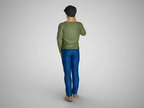 Man Farewelling 3D Print Model