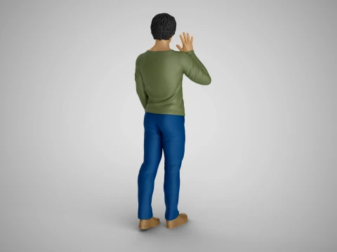 Man Farewelling 3D Print Model