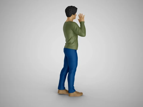Man Farewelling 3D Print Model
