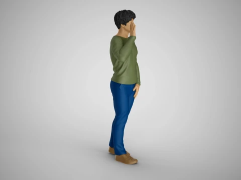 Man Farewelling 3D Print Model