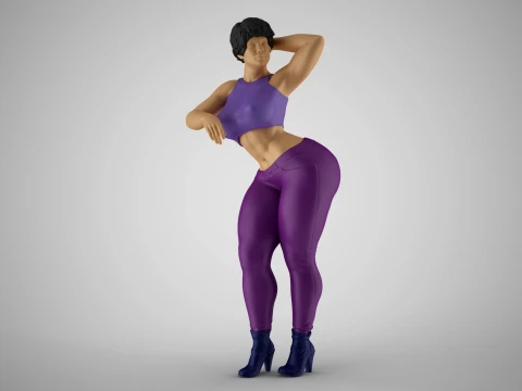 Ragazza che appoggia il gomito sulla barra Modello di stampa 3D