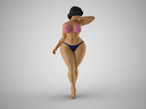 Girl Hiding her Face 3D Print Model