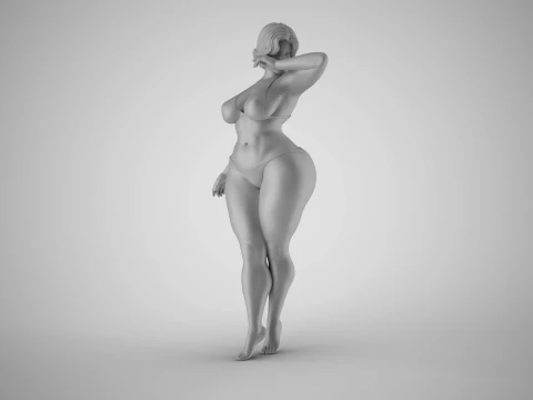Girl Hiding her Face 3D Print Model