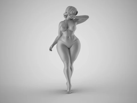 Girl Hiding her Face 3D Print Model