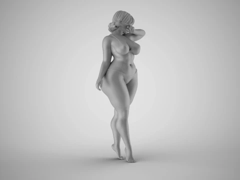 Girl Hiding her Face 3D Print Model