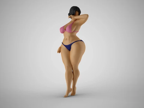 Girl Hiding her Face 3D Print Model