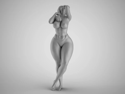 Woman Watching the Sky 3D Print Model