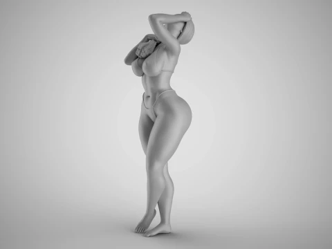 Woman Watching the Sky 3D Print Model
