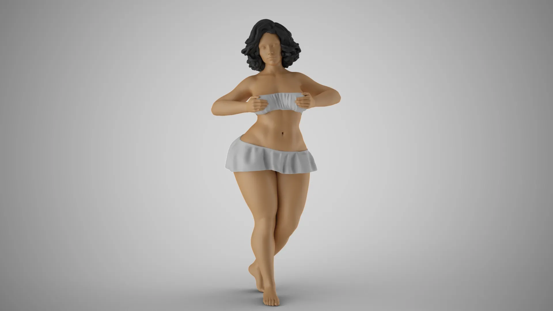Bashful Girl 3D Print Model .c4d .max .obj .3ds .fbx .stl .blend 