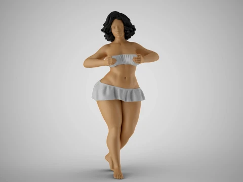 Ragazza timida Modello di stampa 3D