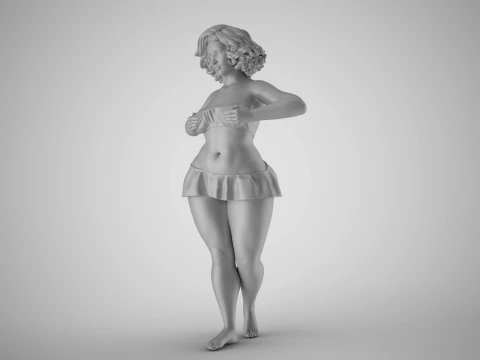 Bashful Girl 3D Print Model