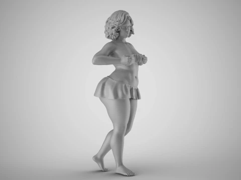 Bashful Girl 3D Print Model