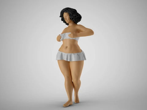 Bashful Girl 3D Print Model