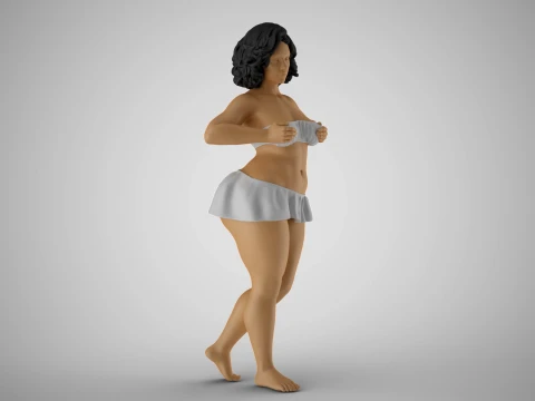 Bashful Girl 3D Print Model