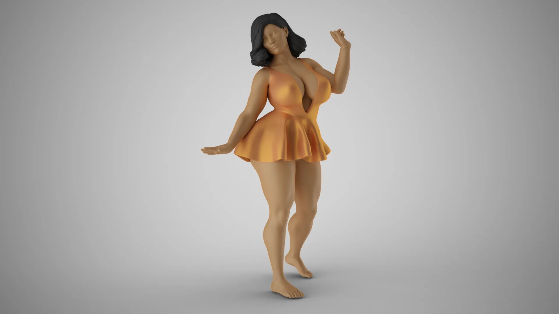 Pretentious Girl 3D Print Model .c4d .max .obj .3ds .fbx .stl .blend 