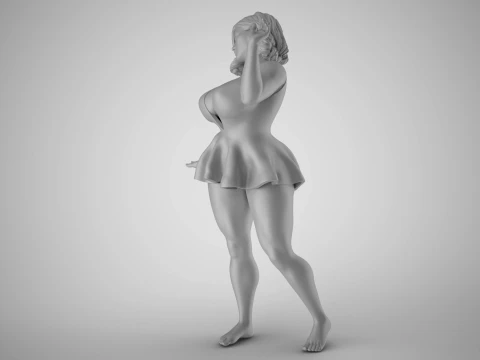 Pretentious Girl 3D Print Model