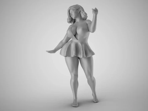 Pretentious Girl 3D Print Model