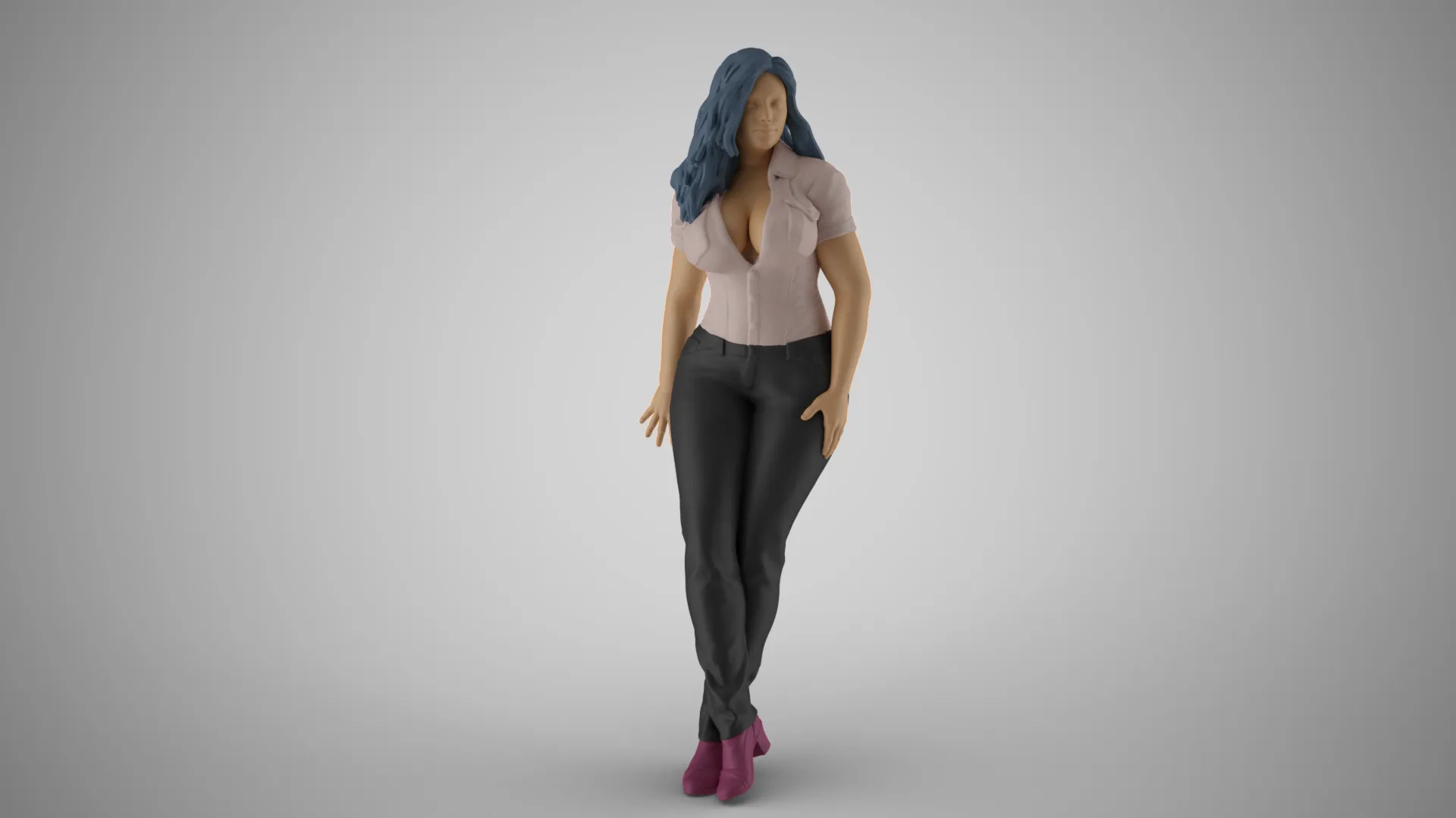 Lady Leaning on Porch 3D Print Model .c4d .max .obj .3ds .fbx .stl .blend 