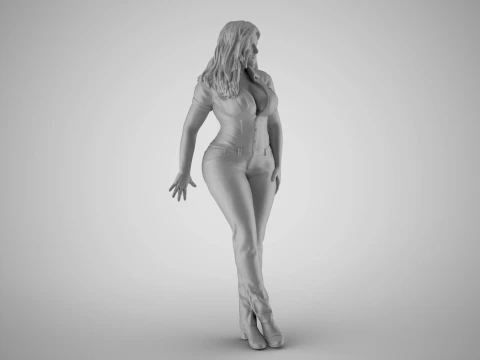 Lady Leaning on Porch 3D Print Model