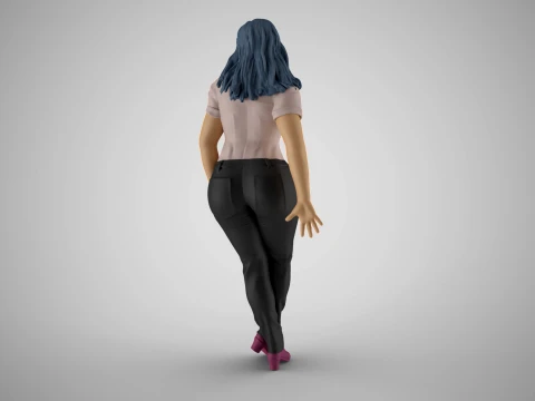 Lady Leaning on Porch 3D Print Model