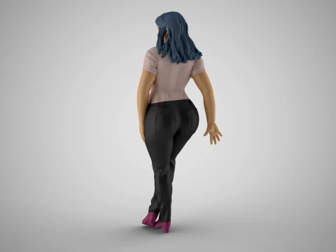 Lady Leaning on Porch 3D Print Model