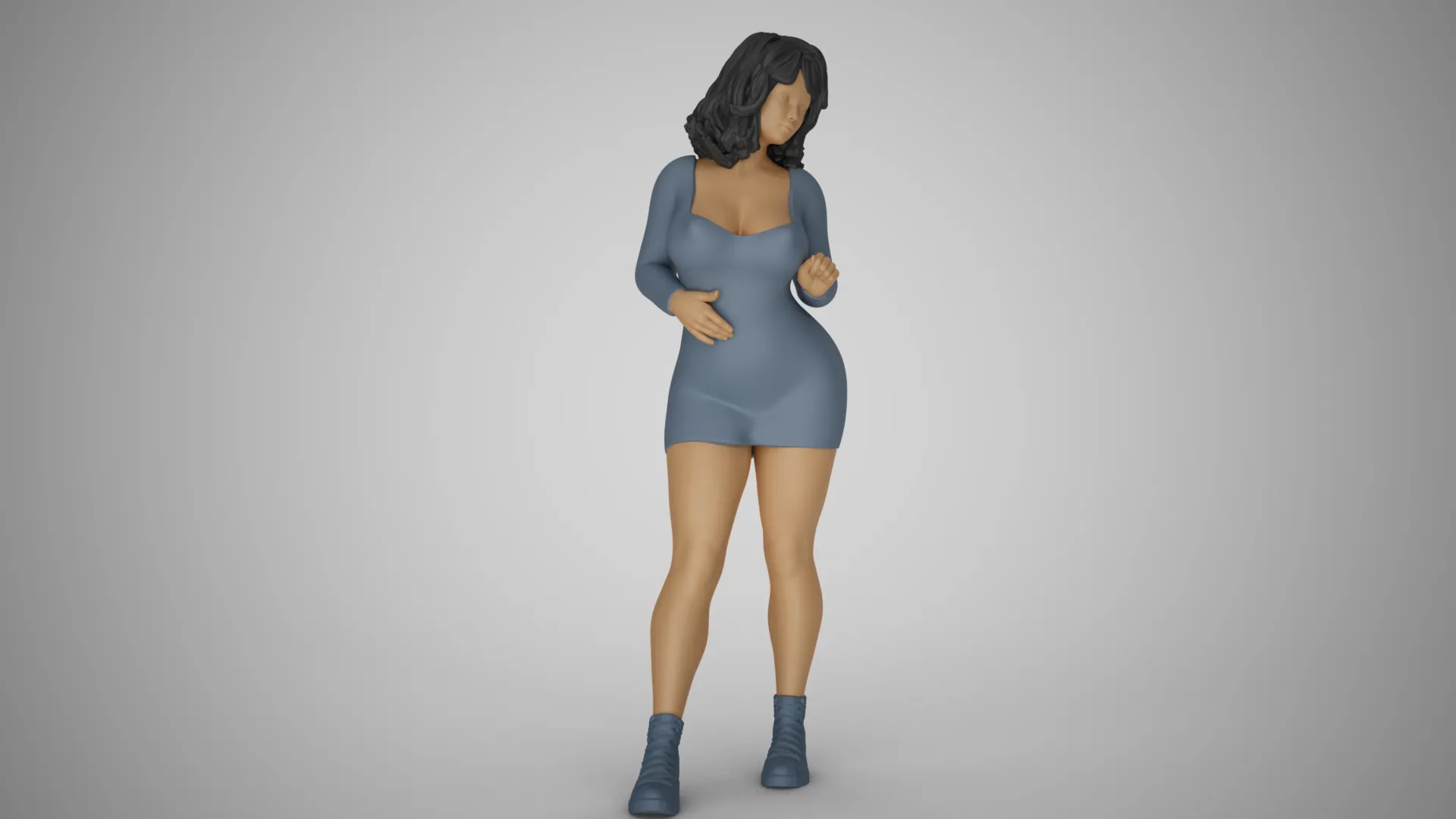 Chirp Girl 3D Print Model .c4d .max .obj .3ds .fbx .stl .blend 