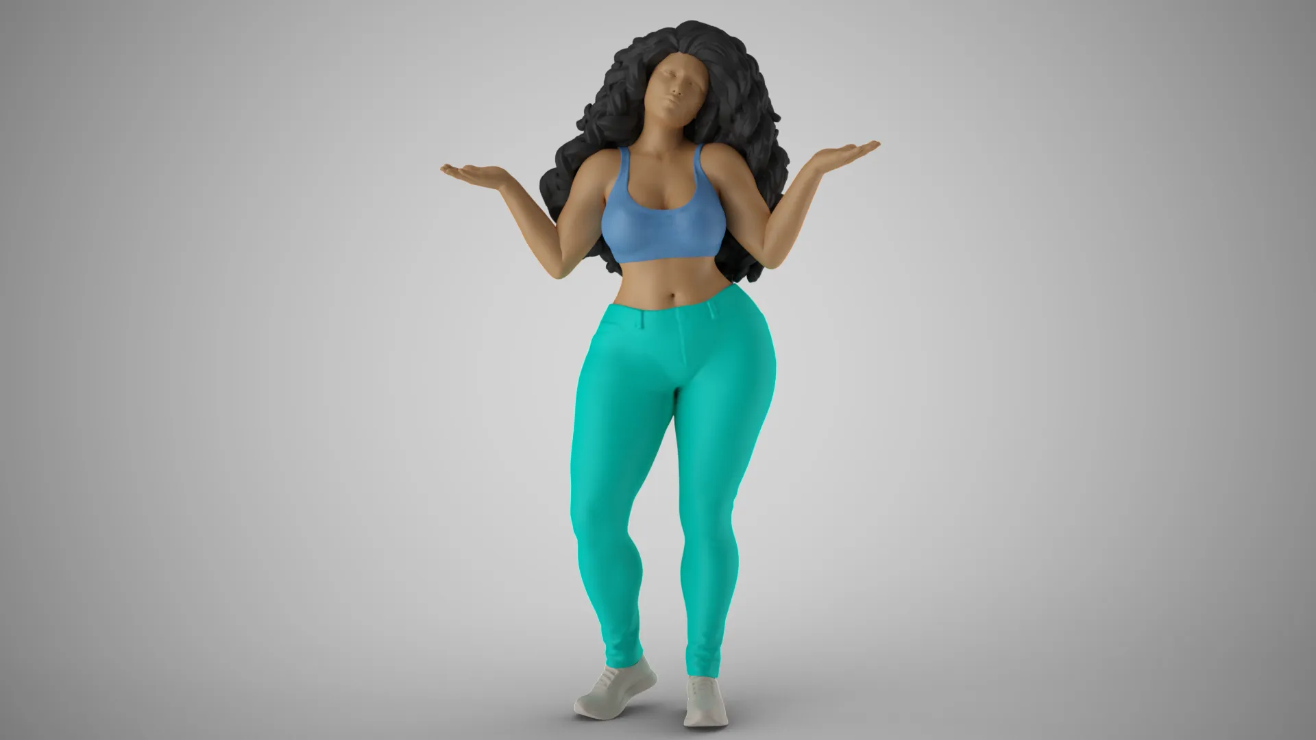 Unaware Woman 3D Print Model .c4d .max .obj .3ds .fbx .stl .blend