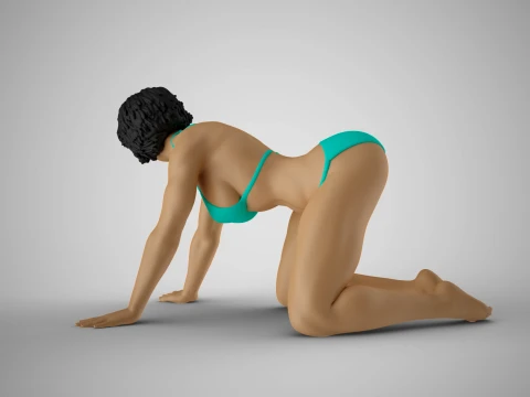 Girl Looks Messy 3D Print Model