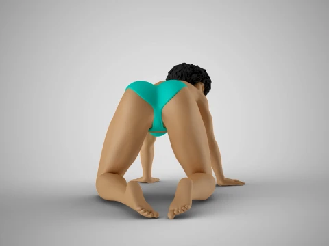 Girl Looks Messy 3D Print Model