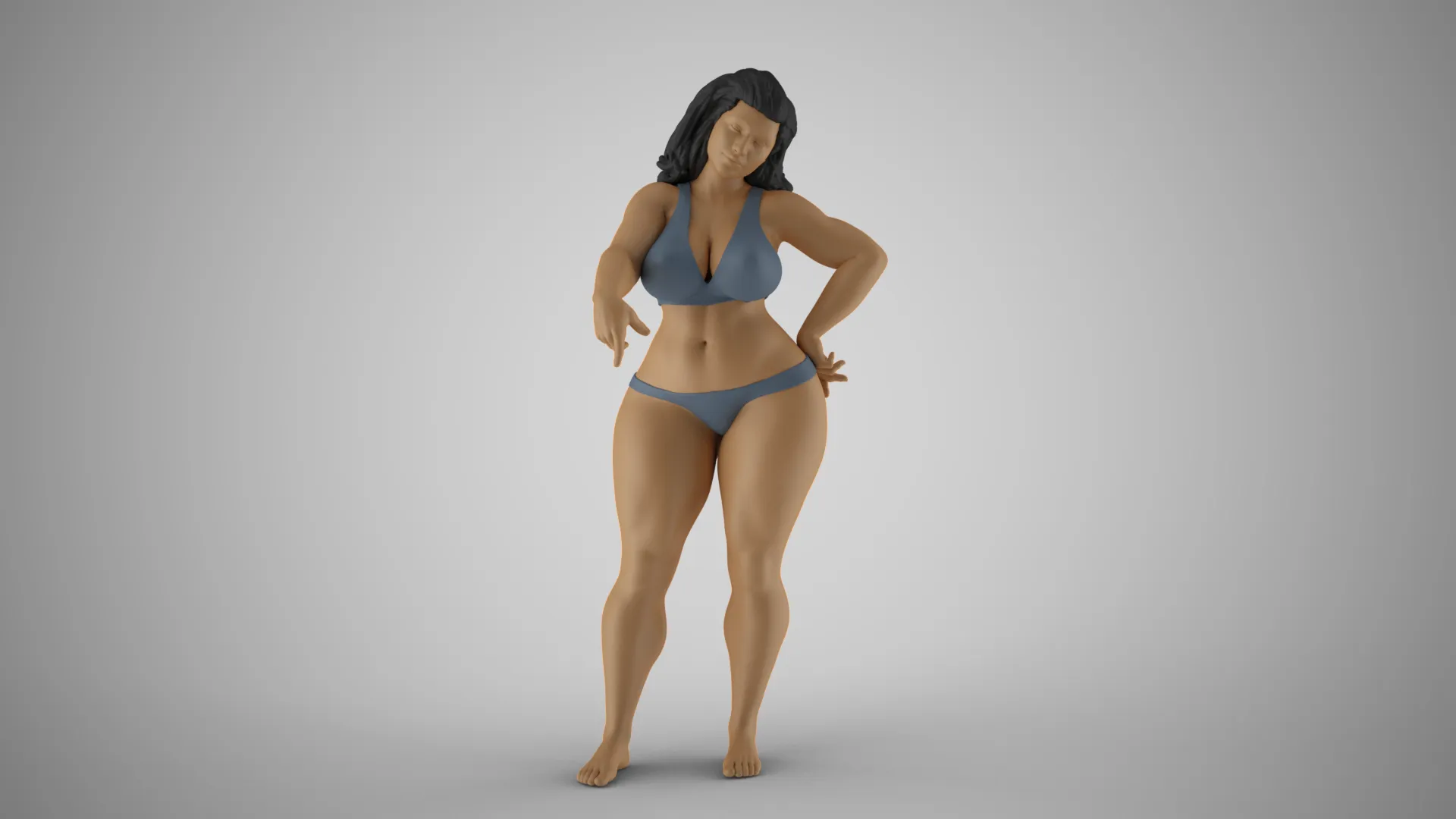 Woman Calling Here 3D Print Model .c4d .max .obj .3ds .fbx .stl .blend 