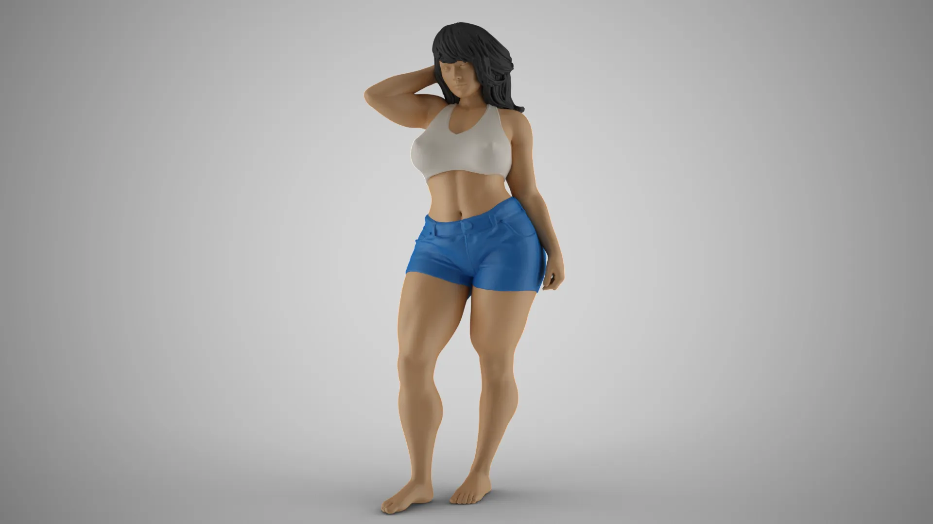 Cheeky Girl 3D Print Model .c4d .max .obj .3ds .fbx .stl .blend