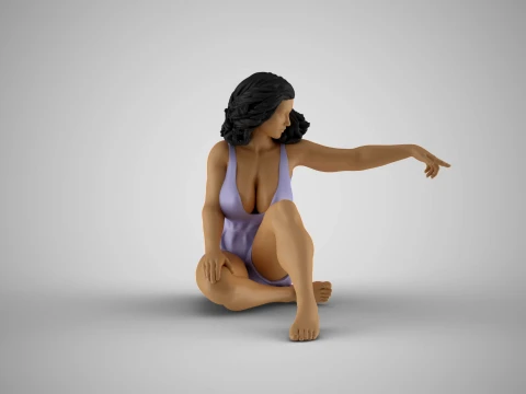 뭔가를 보여 주는 여자 포인트 3D 프린트 모델