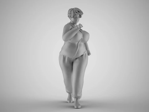 Woman Wanting Lose Weight 3D Print Model